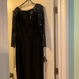 Adrianna Papell sequin sleeve dress